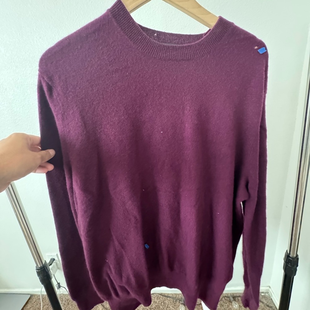 rag & bone Men's Burgundy Crewneck Sweater